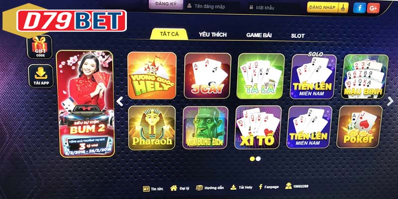 Các loại game bài phổ biến tại D79bet